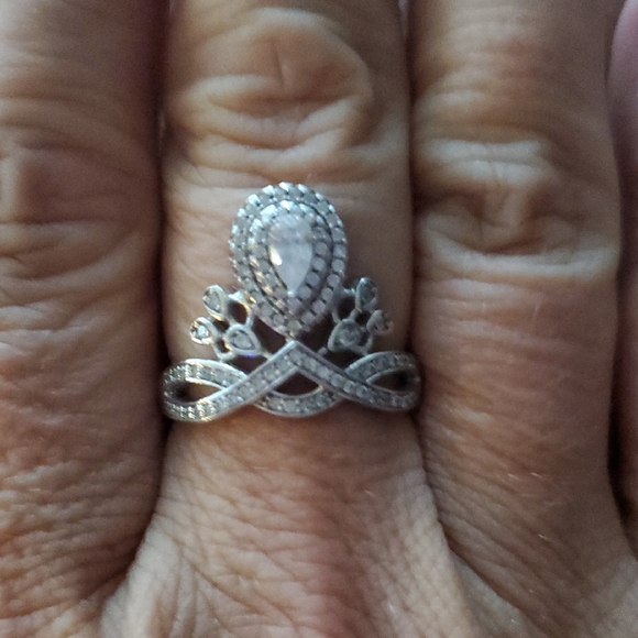 STERLING SILVER CROWN RING - Picture 1 of 3